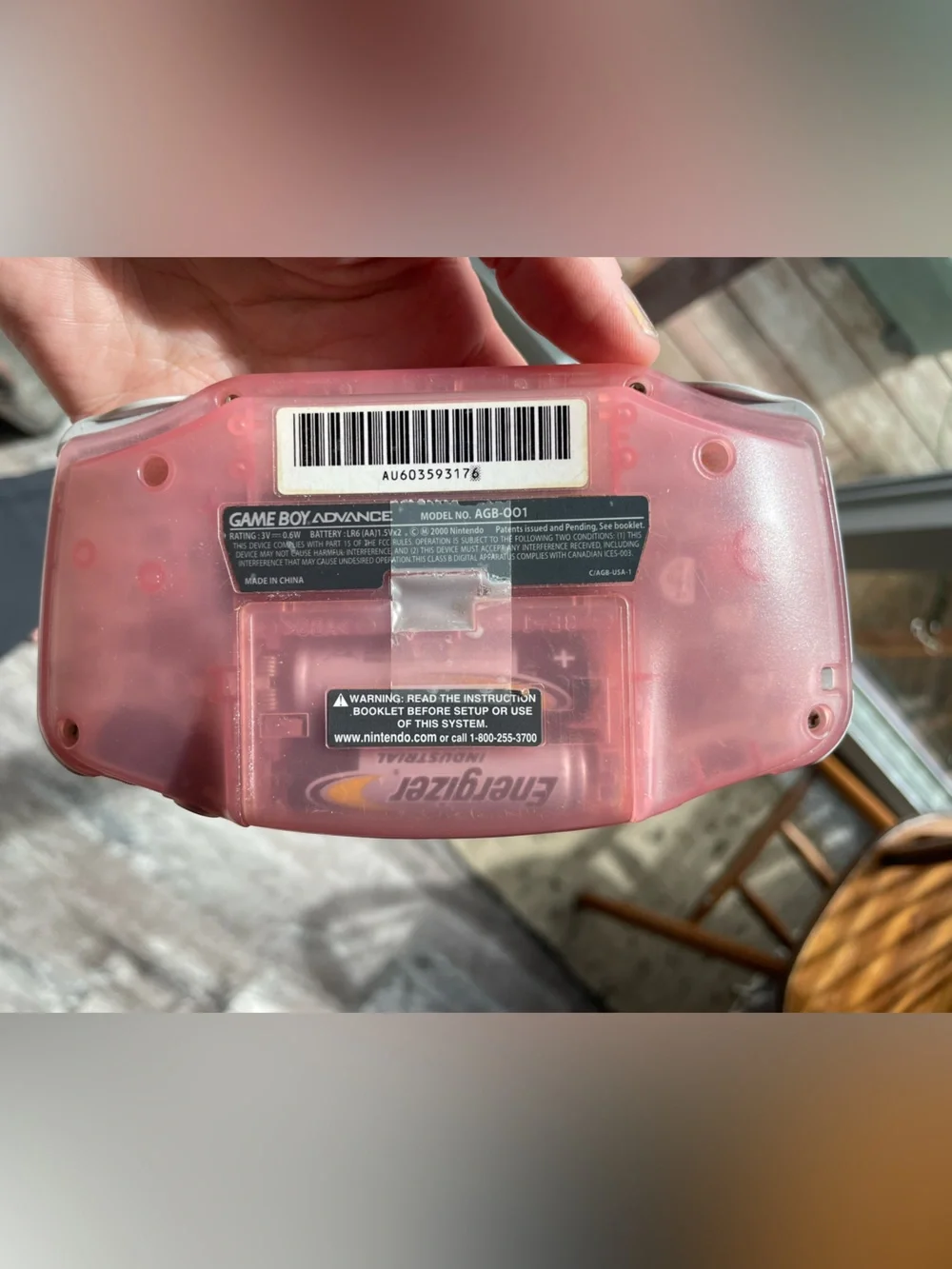 Nintendo Game Boy Advance - Transparent Pink Handheld
